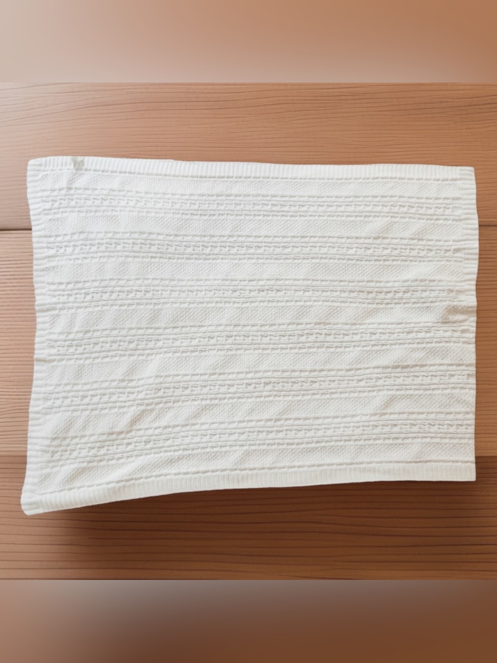Nordstrom Pale Blue Chenille Baby Blanket Sweater Cable Knit Shower Gift Nursery